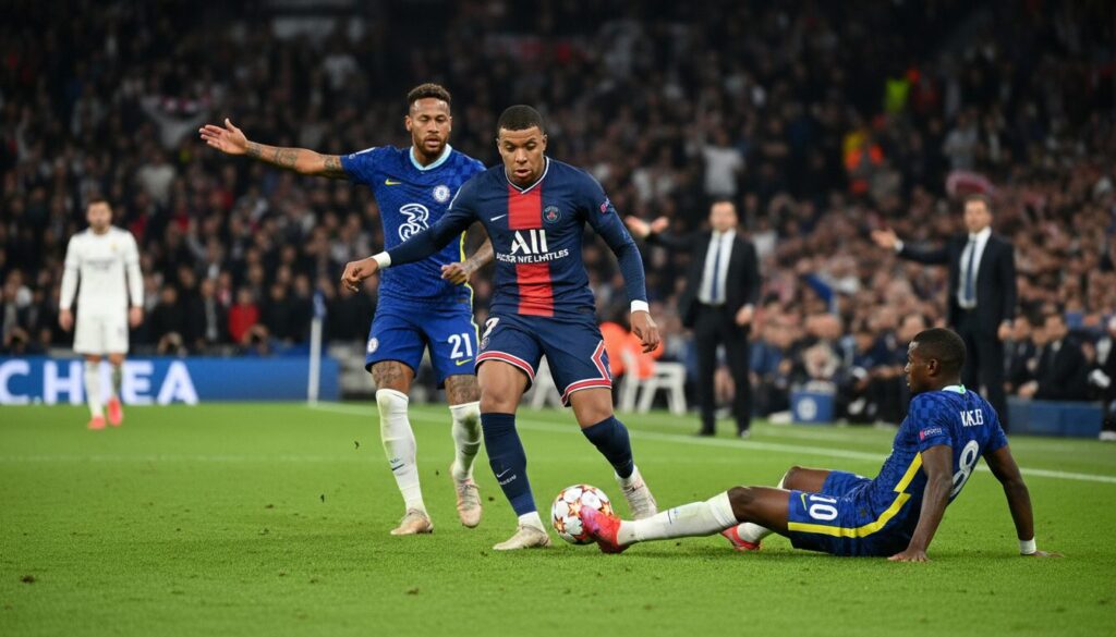 suivez le match palpitant des 8es de finale de la ligue des champions entre le psg et chelsea, pendant que le real madrid se prépare à un affrontement majeur.
