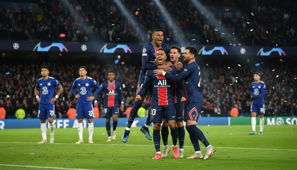 revivez le match intense de la ligue des champions où le psg a réussi à dompter chelsea dans un dénouement spectaculaire, plein de suspense et d'émotions fortes.