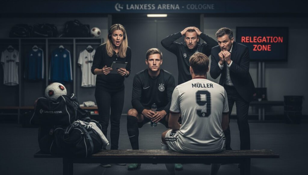 découvrez les coulisses apaisées mais l'inquiétude grandissante de l'entourage face à la menace de relégation du fc cologne.