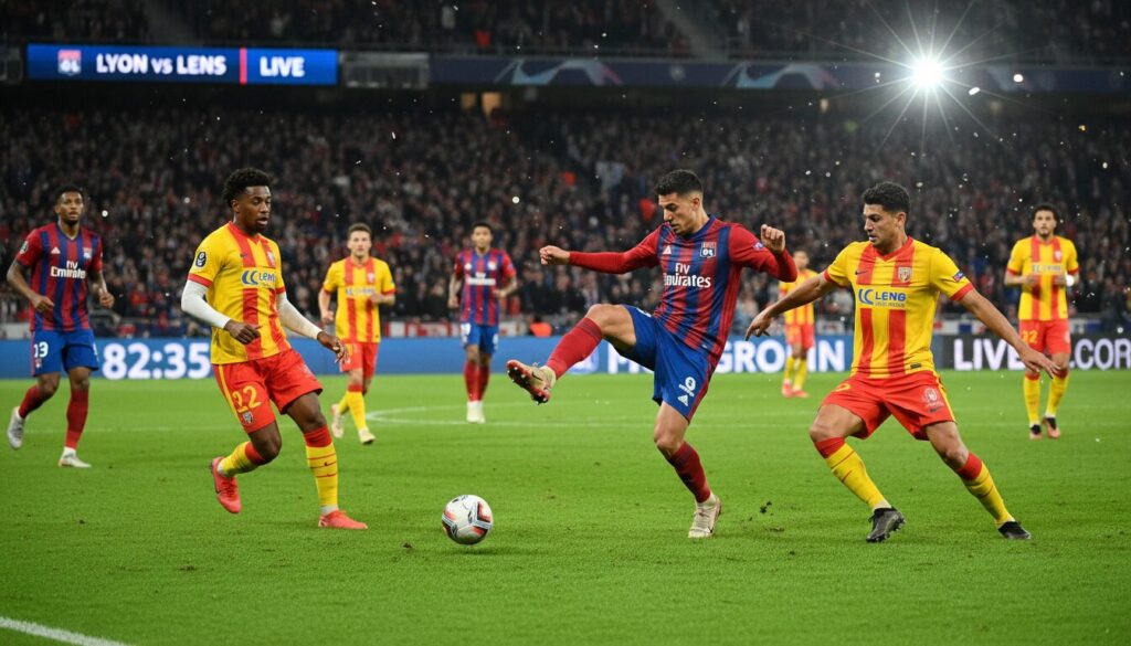 suivez en direct et en temps réel le match lyon vs lens, avec toutes les actions, les buts et les commentaires pour ne rien manquer de cette rencontre passionnante.