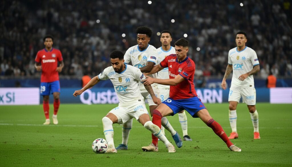 suivez en temps réel le match intense entre marseille et lyon avec les dernières mises à jour, analyses et commentaires en direct.