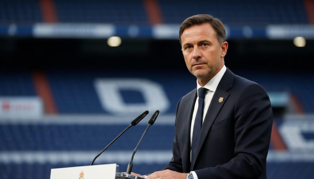 un ancien milieu de terrain du fc barcelone aspire à devenir l'entraîneur du real madrid, suscitant de vives réactions dans le monde du football espagnol.