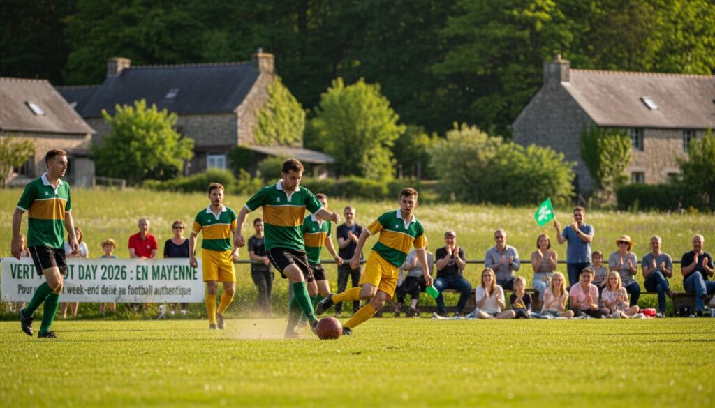 participez au vert foot day 2026 en mayenne, un week-end unique consacré au football authentique, à la rencontre des passionnés et des terrains naturels.