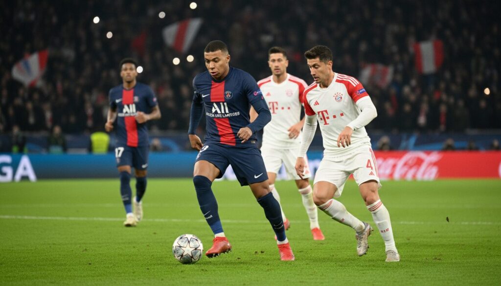 suivez en direct et en streaming le match de ligue des champions entre le psg et le bayern, avec le score en temps réel et les dernières actions du choc.
