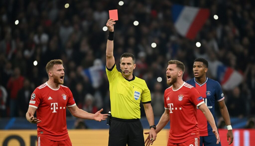 découvrez la polémique arbitrale explosive lors du match psg - bayern munich qui suscite l'indignation en allemagne.