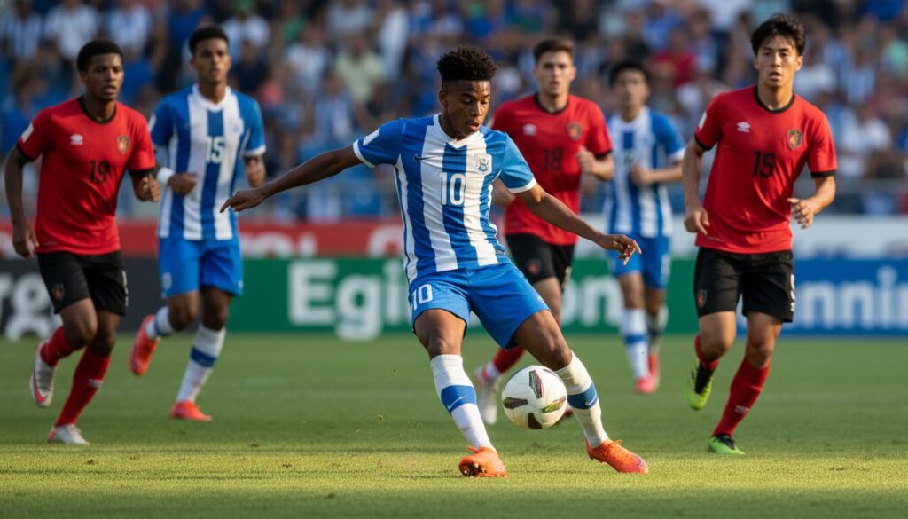 abdou kemo marque un but décisif qui permet aux u17 de se qualifier pour les demi-finales, une performance clé dans leur parcours.