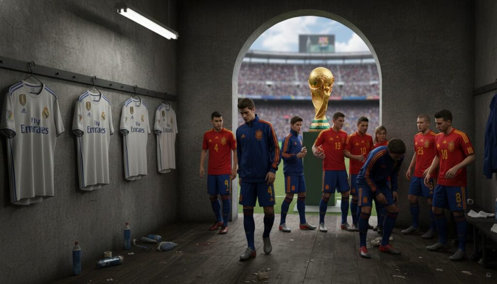découvrez l'absence exceptionnelle des joueurs du real madrid dans la sélection espagnole pour la coupe du monde, un indicateur révélateur de la crise profonde traversée par le club merengue.