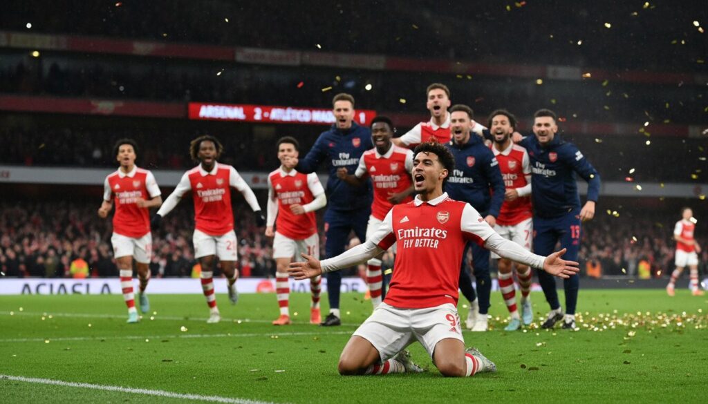 revivez le triomphe historique du fc arsenal qui, après 20 ans d'attente, s'impose face à l'atlético madrid grâce à un but en or et obtient sa qualification tant attendue.