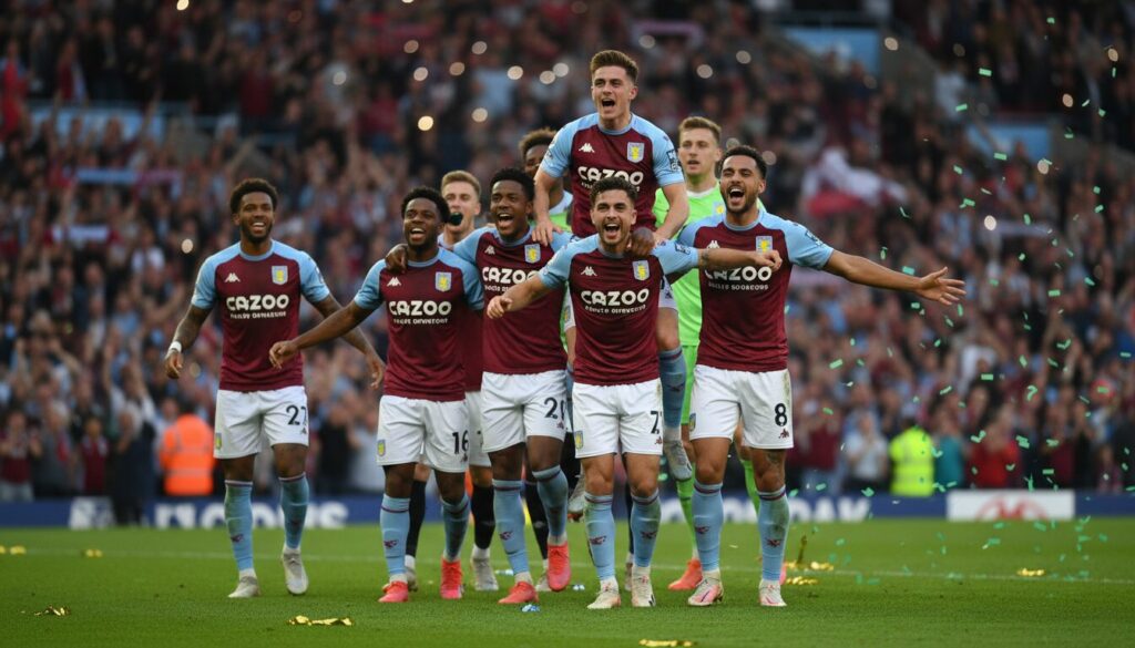 aston villa domine liverpool et se qualifie pour la ligue des champions, une victoire historique qui ouvre de nouvelles perspectives au club.