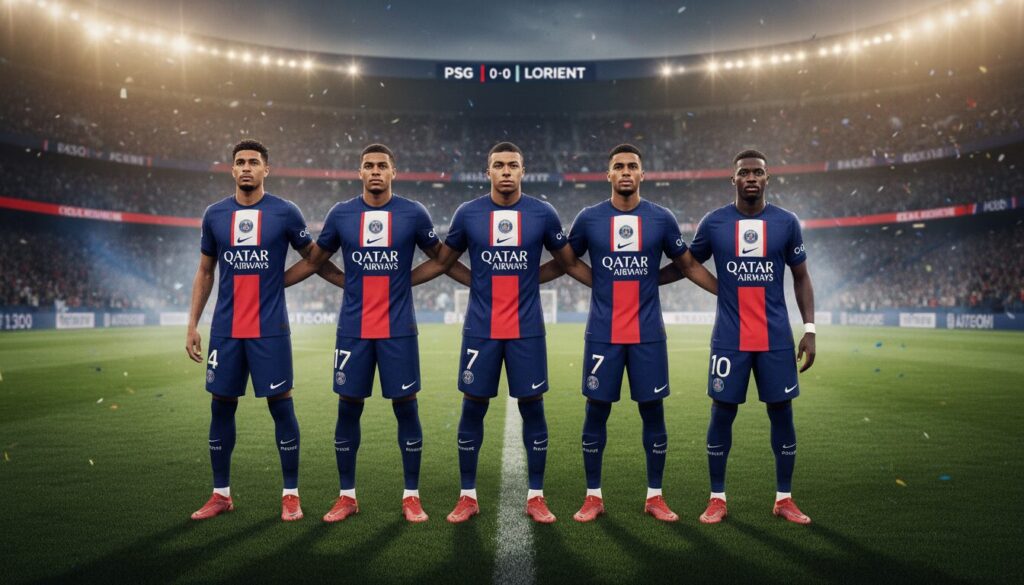 suivez le match en direct entre le psg et lorient avec une équipe parisienne remaniée, prête à tout donner pour renforcer sa position dans la course au titre.