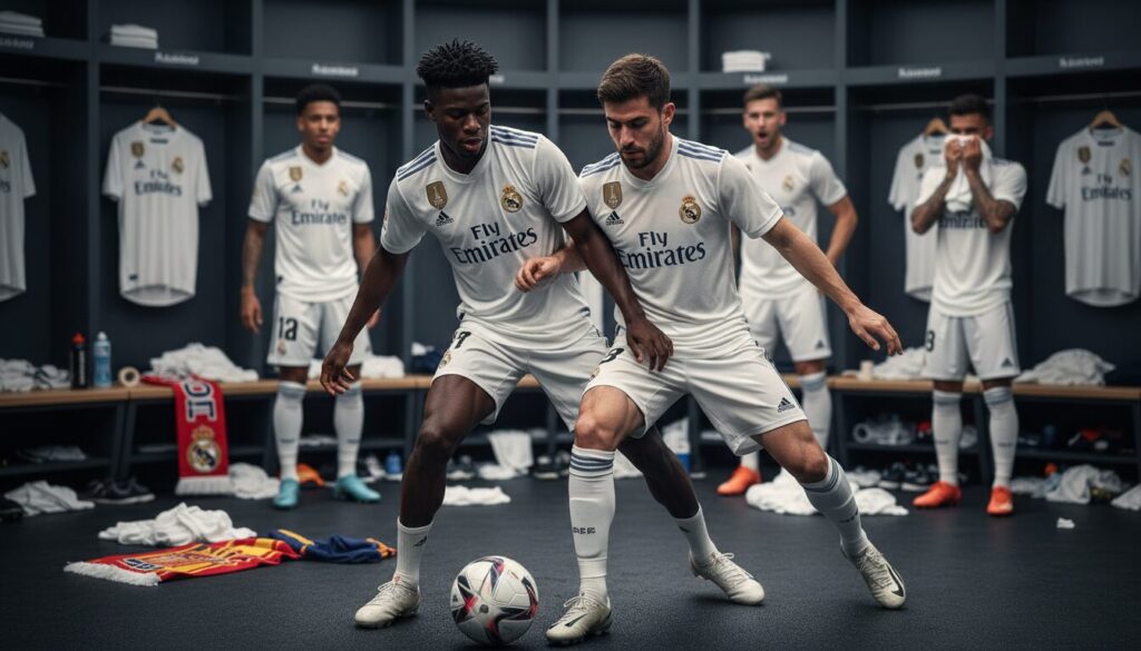 découvrez le duel intense entre tchouaméni et valverde au real madrid, un affrontement révélateur de la dynamique passionnée au sein du vestiaire espagnol.