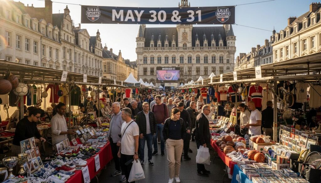 ne manquez pas la méga brocante sportive d'europe à lille les 30 et 31 mai pour un week-end exceptionnel rempli de bonnes affaires et de passion sportive.