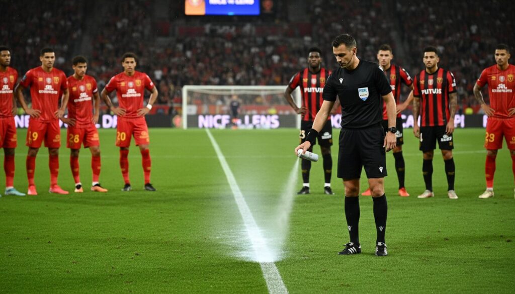 découvrez comment l'arbitre du match nice-lens a introduit une ligne de distanciation pour les joueurs, une innovation qui pourrait annoncer une nouvelle règle en ligue 1.
