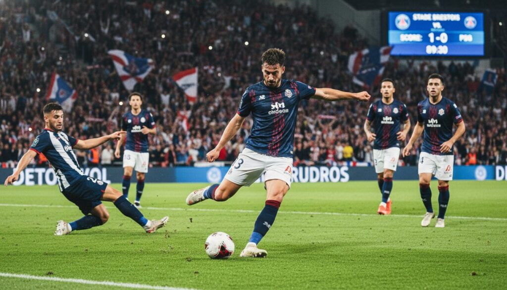 le breton désiré doué brille face à brest et mène son équipe à un pas du titre de champion de france.