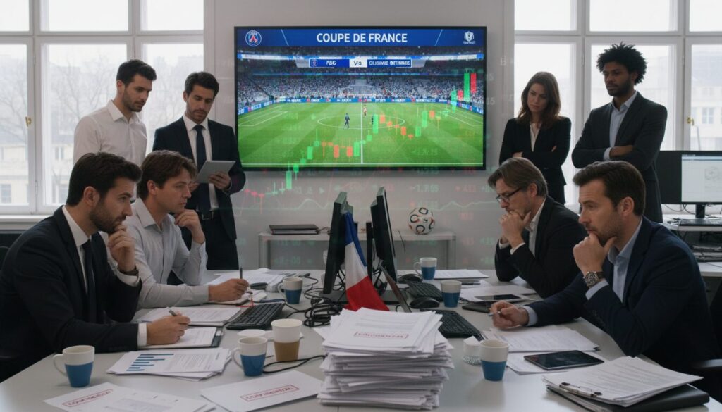 analyse des enjeux financiers du service public et des incertitudes liées au contrat télévisé de la coupe de france, mettant en lumière les défis pour assurer la diffusion de cet événement sportif majeur.