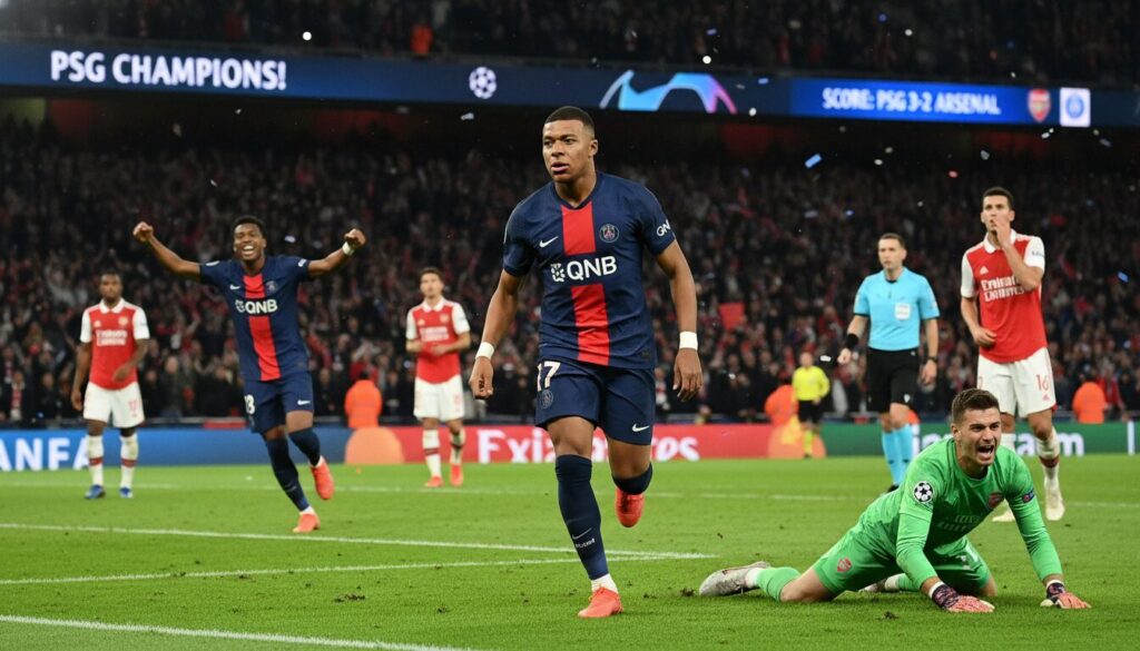 revivez le match palpitant où le psg a décroché son deuxième titre consécutif en ligue des champions face à arsenal. analyse, réactions et moments forts sur rtbf actus.