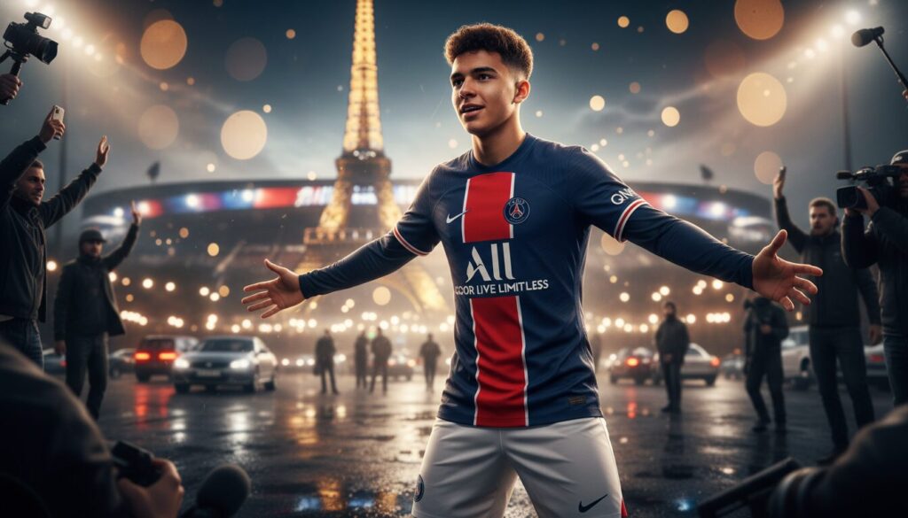 mercato : le psg envisage un investissement majeur de 100m€ pour recruter un jeune prodige et renforcer son équipe.