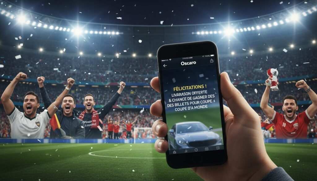 profitez de la livraison gratuite sur oscaro via l'application et tentez de gagner des places pour un match passionnant de la coupe du monde de football. ne manquez pas cette opportunité exclusive !