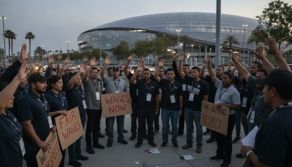 les employés du sofi stadium de los angeles ont voté en faveur de la grève, déclenchant une alerte majeure à l'approche du mondial. découvrez les enjeux et conséquences possibles.