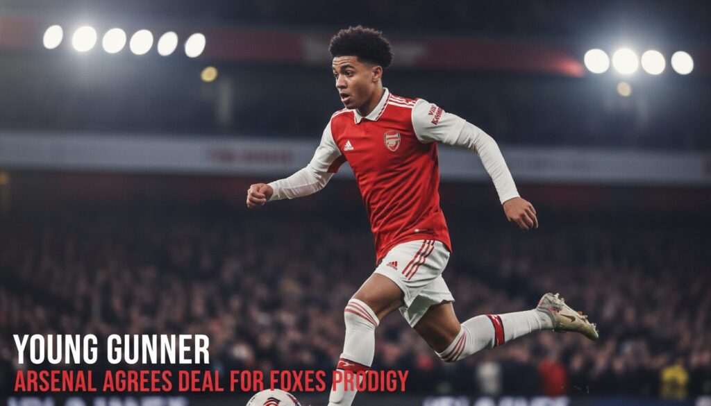 arsenal est sur le point de recruter un jeune prodige ailier de 16 ans en provenance de leicester, marquant une nouvelle étape prometteuse dans le développement de son équipe.