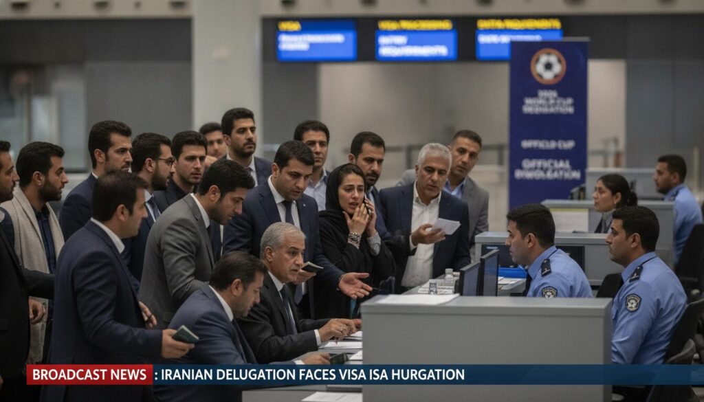 la télévision iranienne informe qu'environ quinze membres de la délégation iranienne pour la coupe du monde 2026 n'ont pas obtenu leur visa, soulevant des inquiétudes avant l'événement.