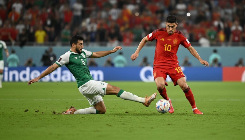 lors d'un match amical, l'irak a tenu en échec l'espagne, prochaine adversaire de l'équipe de france, annonçant un défi majeur pour les bleus.