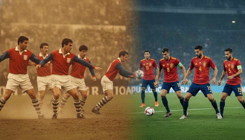 découvrez l'évolution fascinante du football espagnol, de la passion brute de la furia légendaire sous l'ère franco à la maîtrise élégante du tiki-taka contemporain.