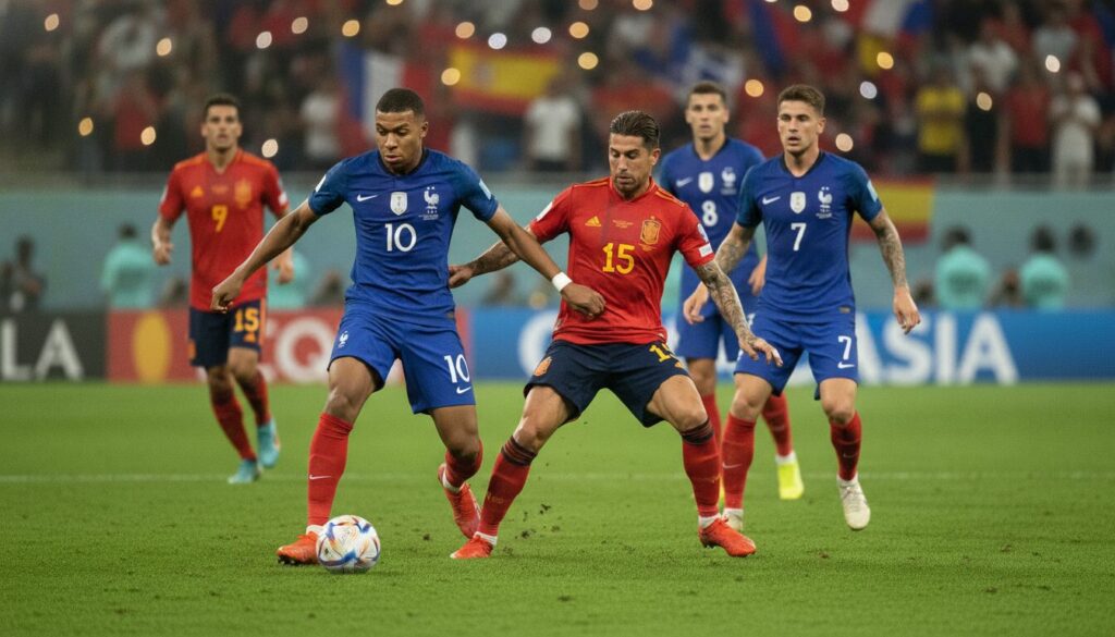 découvrez le choc épique entre la france et l'espagne en demi-finales de la coupe du monde, un match intense qui pourrait marquer le début d'une grande rivalité footballistique.
