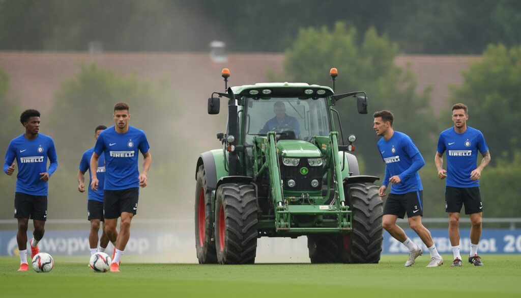découvrez l'actualité de l'inter en allemagne, entre les dernières rumeurs du mercato, un stage intensif et une surprise insolite avec un tracteur lors de l'entraînement.