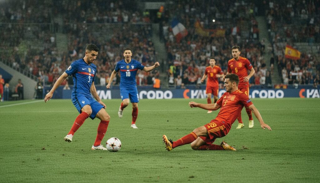 suivez en direct le match palpitant entre la france et l'espagne avec notre couverture en temps réel, commentaires et mises à jour instantanées.