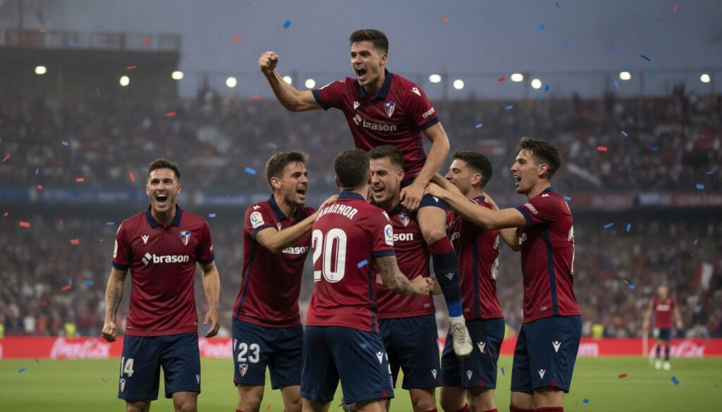osasuna remporte sa première victoire de la saison avec une performance prometteuse, offrant de l'espoir aux supporters pour la suite du championnat.