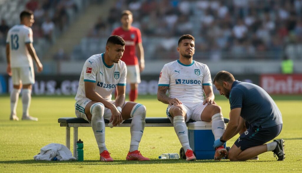 premiers obstacles en pré-saison : marcao et oso forfaits en raison de blessures survenues lors du premier match amical, impactant la préparation de l'équipe.