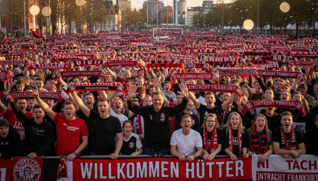 découvrez pourquoi 2000 fans ont chaleureusement accueilli hütter à francfort dans un moment rempli d'émotion et de passion.