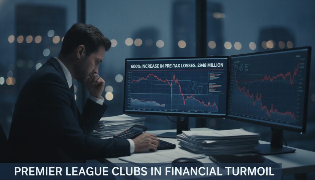 analyse deloitte : les clubs de premier league subissent une augmentation spectaculaire de 600 % de leurs pertes avant impôts, atteignant 948 millions de livres, révélant les défis financiers actuels du football anglais.