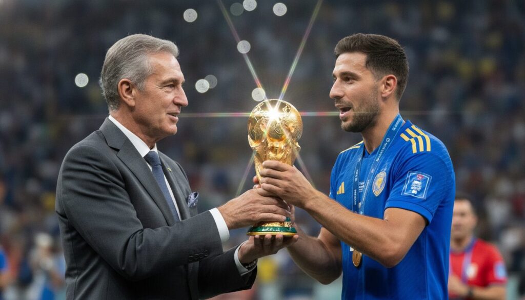 découvrez comment un ancien champion transmet son précieux trophée de vainqueur après l'élimination des bleus en coupe du monde 2026, une histoire chargée d'émotion et de tradition.
