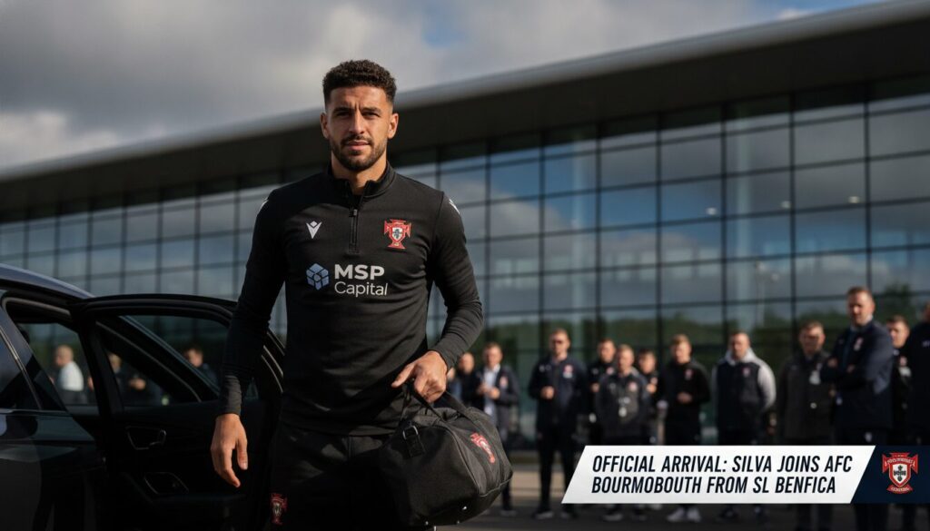 bournemouth renforce sa défense en recrutant le défenseur central portugais silva, transféré de benfica pour consolider l'arrière-garde de l'équipe.