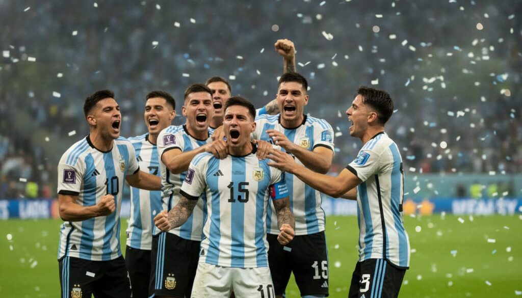 revivez l'émotion des buts en prolongation qui ont permis à l'argentine de se qualifier pour les demi-finales de la coupe du monde, un moment intense et décisif du tournoi.