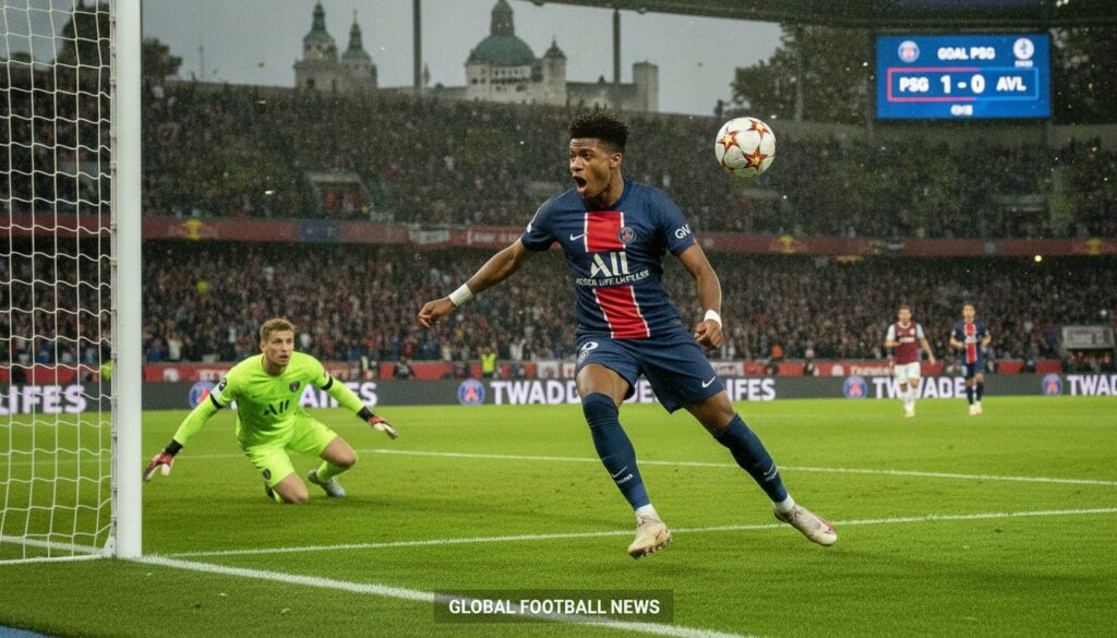 suivez en direct le match palpitant de la supercoupe d'europe entre le psg et aston villa à salzbourg, avec doué qui redonne l'avantage à paris.