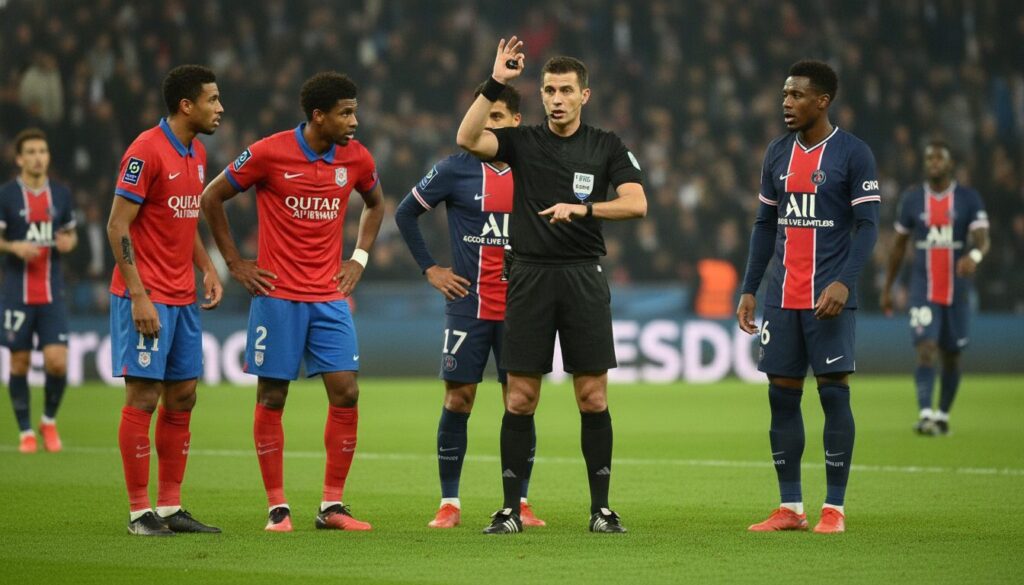 l'arbitre détaille le calcul du temps additionnel durant le match lille-psg, expliquant les critères et décisions prises pour l'ajout de minutes supplémentaires.