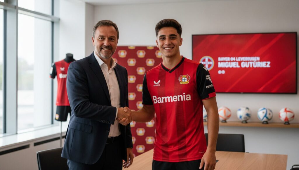 le bayer leverkusen a officialisé le transfert de miguel gutierrez, le nouveau latéral gauche recruté en provenance de naples pour renforcer sa défense.