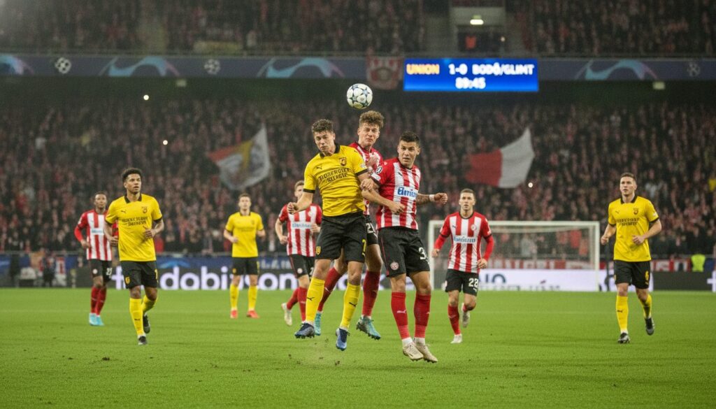 ligue des champions : l'union affronte bodo/glimt lors du match-retour décisif du 3e tour qualificatif. suivez ce duel intense qui décidera de la suite de la compétition.