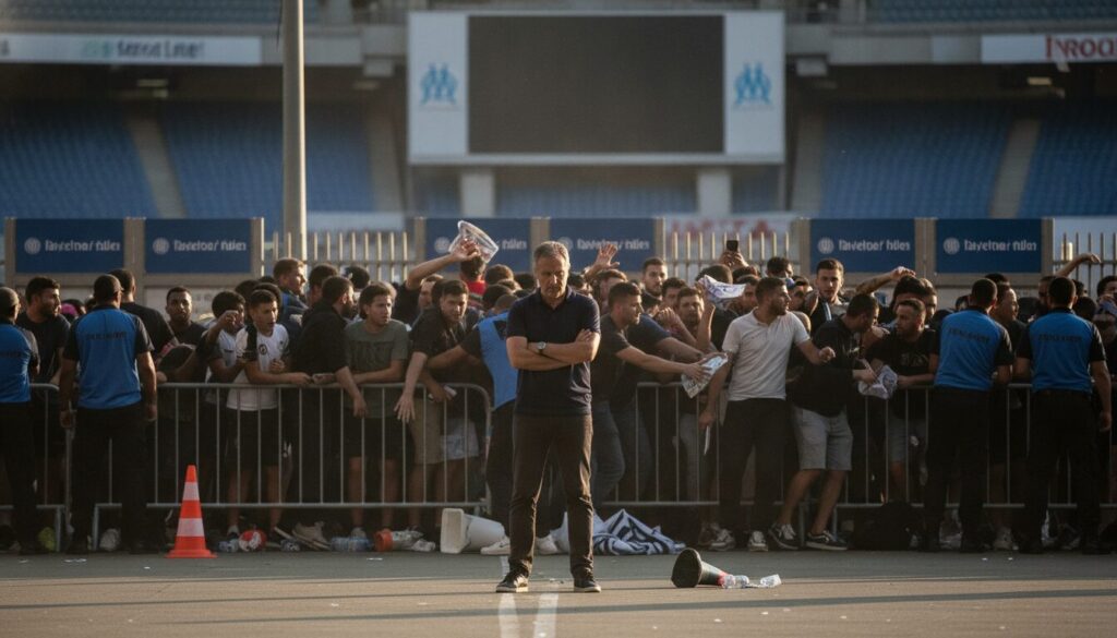 om : la vente des billets rencontre des difficultés avant le match contre bilbao, tandis que genesio cherche encore à gagner le soutien des supporters.