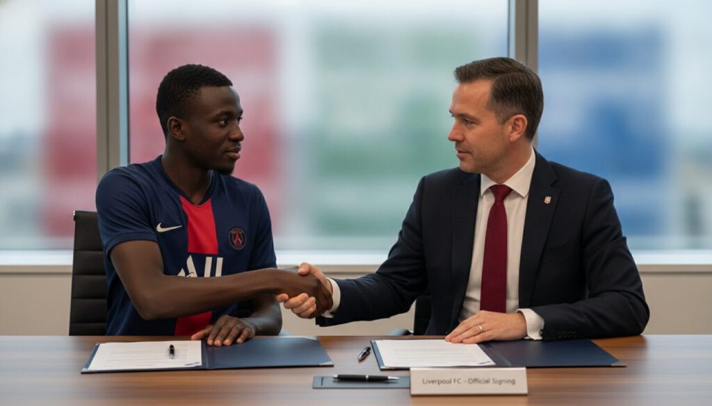 découvrez les détails de l'accord officiel entre ibrahim mbaye et liverpool, une nouvelle étape majeure dans la carrière du joueur du psg.