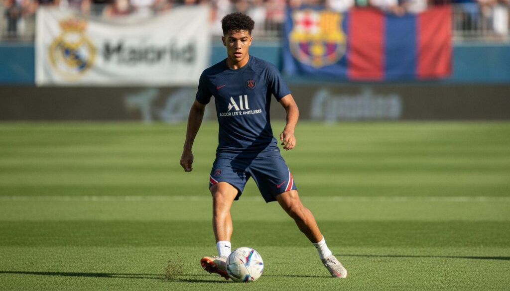 le psg ambitionne de recruter un jeune prodige brésilien, devançant ainsi le real madrid et le fc barcelone dans cette course au talent prometteur.
