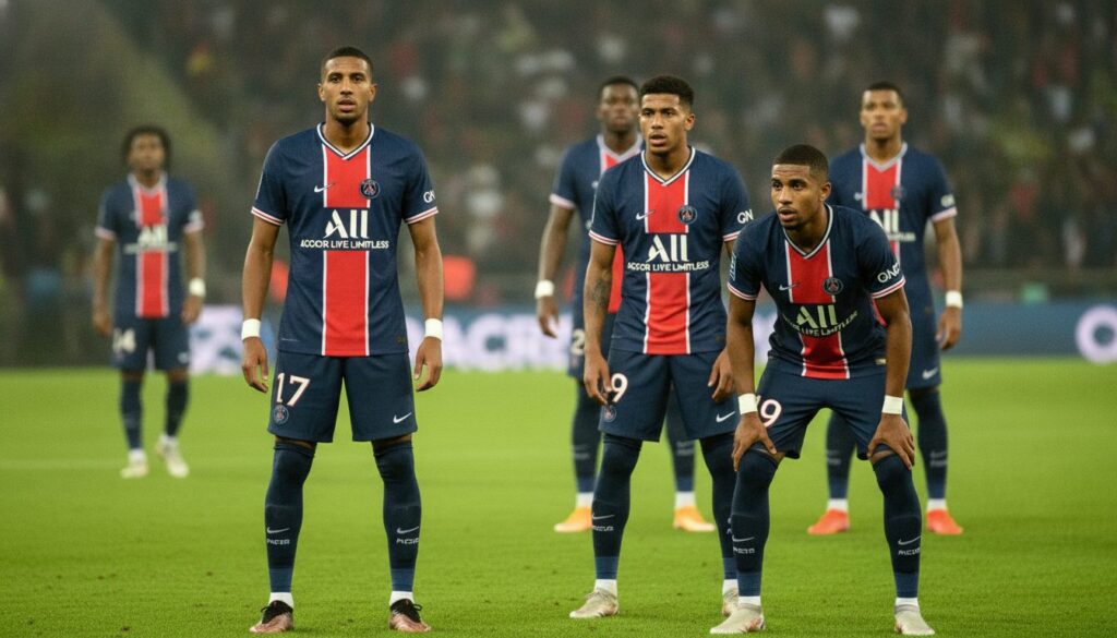découvrez la composition officielle du psg face à aston villa avec hakimi, doué et akliouche titulaires pour ce match très attendu.