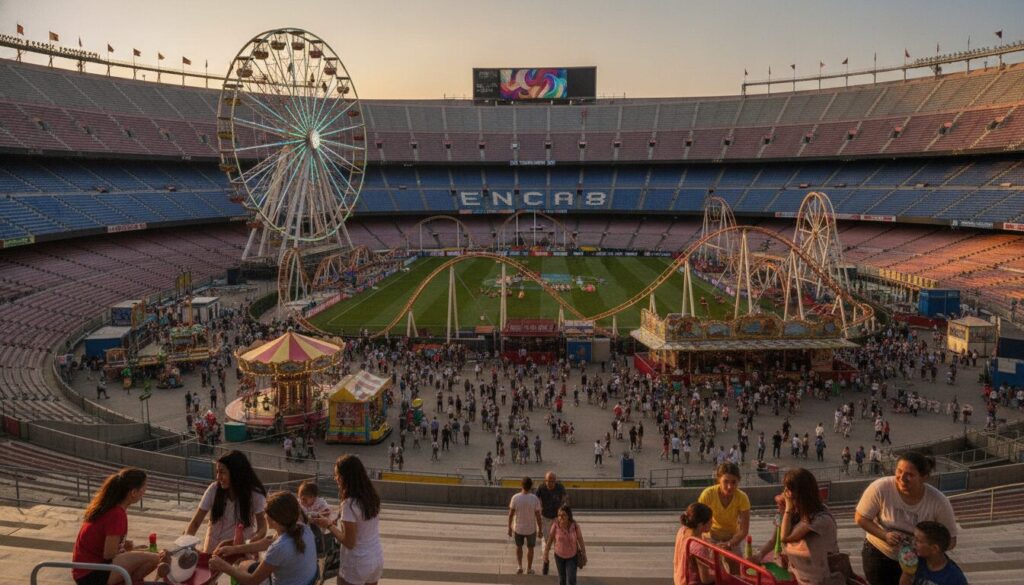 découvrez le nouveau parc d’attractions installé au cœur du camp nou à barcelone, offrant des expériences uniques pour toute la famille au sein du célèbre stade.