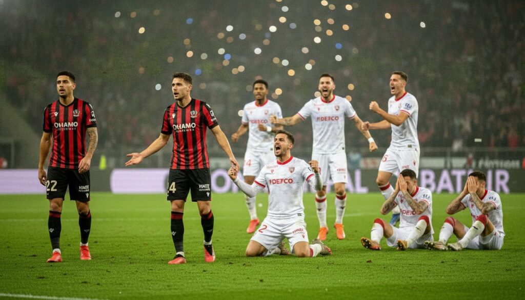 découvrez les dernières émotions de la ligue 1 : nice surpris par le mans et brest qui s'impose de justesse face au havre, des résultats qui bouleversent le classement.
