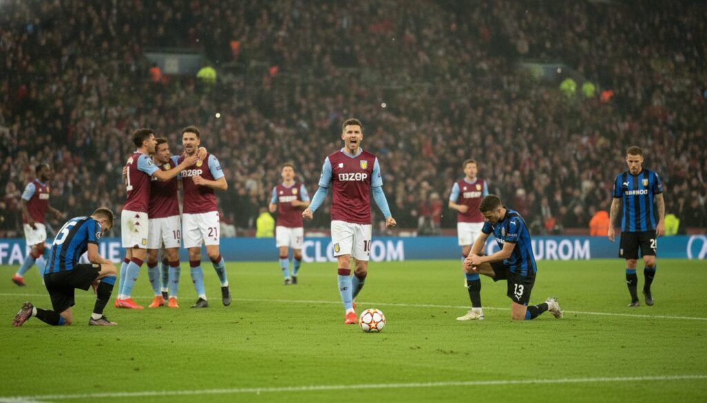revivez le triomphe spectaculaire d'aston villa face à bruges en ligue des champions, un match riche en émotions et en suspense.
