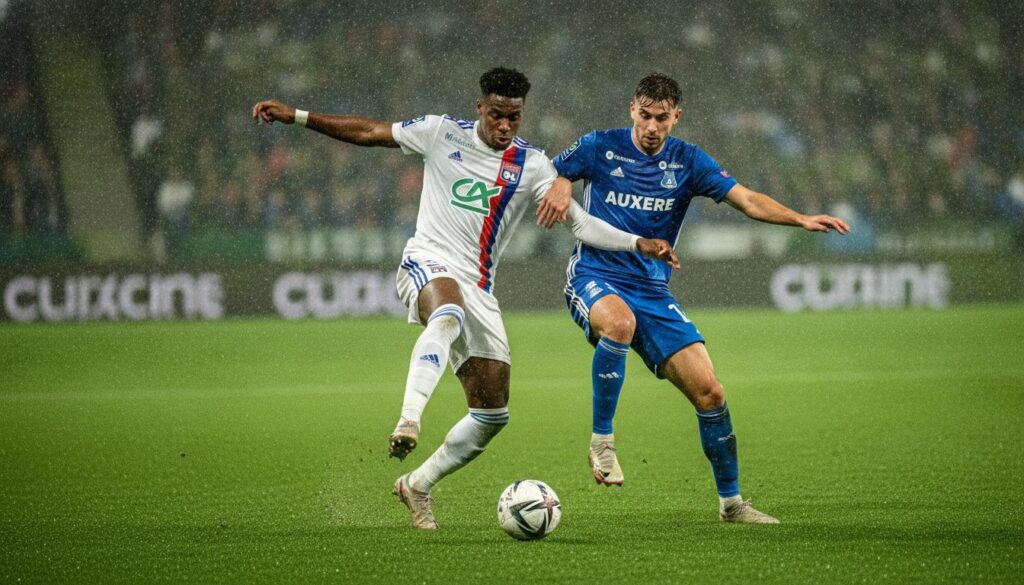 découvrez le duel intense entre nuamah et legros lors du match ol-auxerre, où chaque action compte dans cette confrontation passionnante.